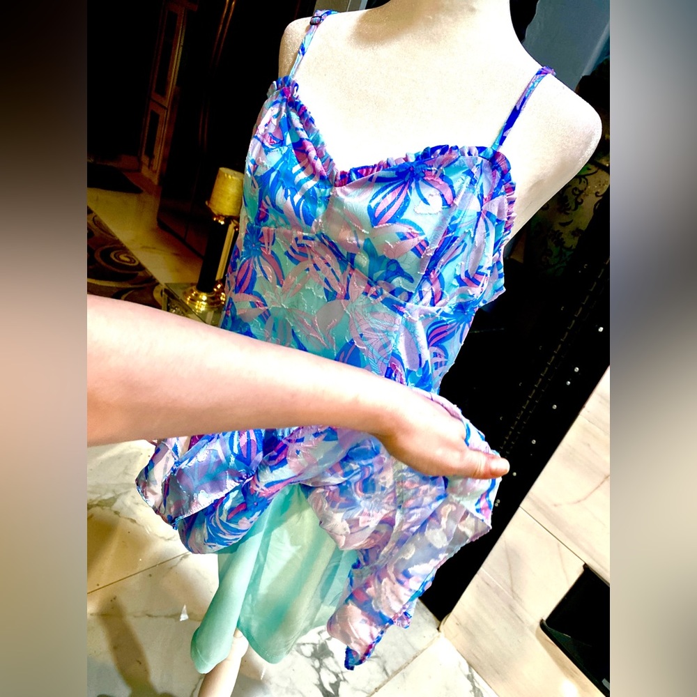 NWT WILD FABLE Women’s Blue Floral Print Sweetheart Neck Mini Dress Size:Lrg - Picture 8 of 10